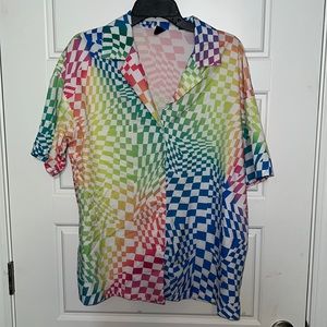 Rainbow Checkered Buttondown